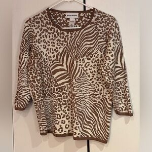 Alfred Dunner Animal Print Sweater. Size L